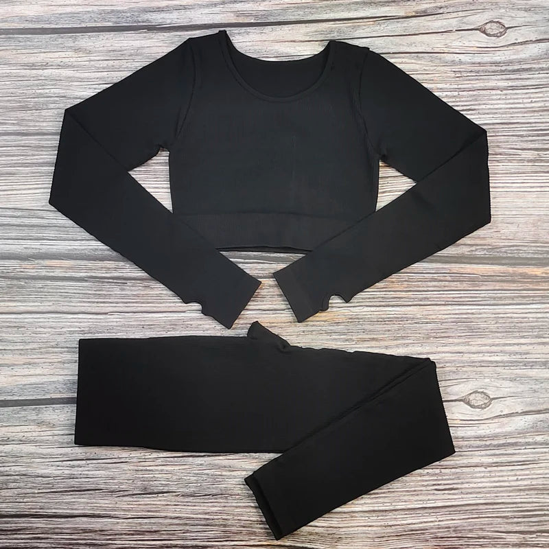 Ribbed Yoga Leggings Women Sports Pants Tights Seamless Sport Femme Gym Leggins Workout Fitness Pants Athletic Wear