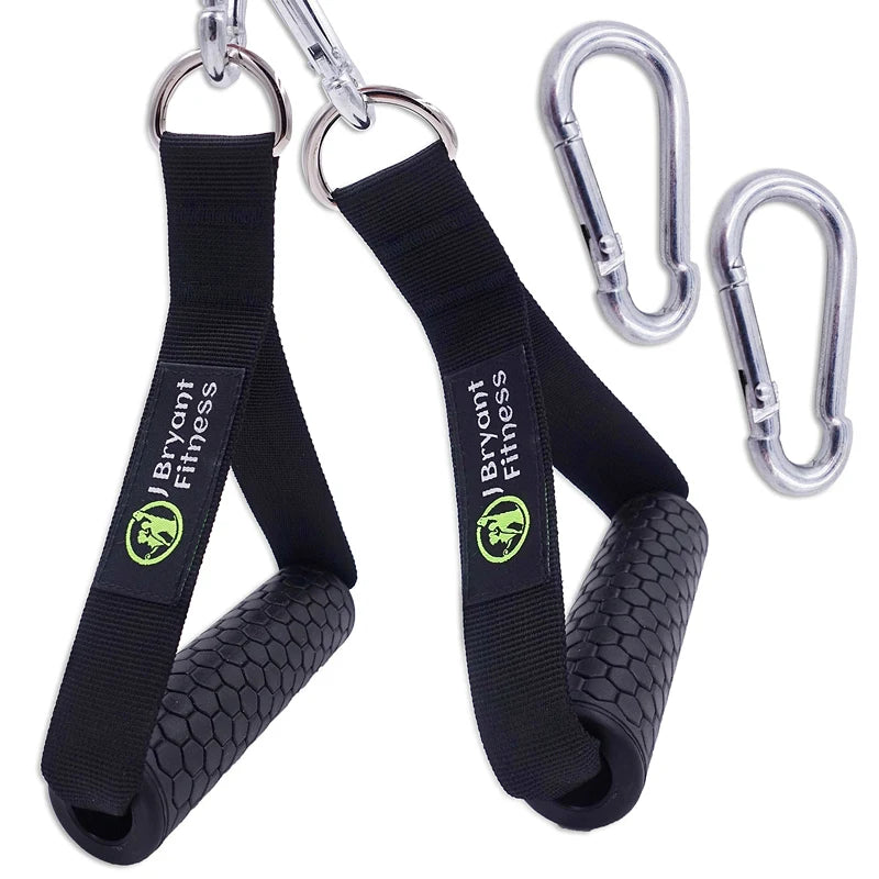 1 Pair Gym Resistance Bands Handles Anti-slip Grip Strong Nylon Webbing Fitness Heavy Duty Cable Machine Workout Equipment