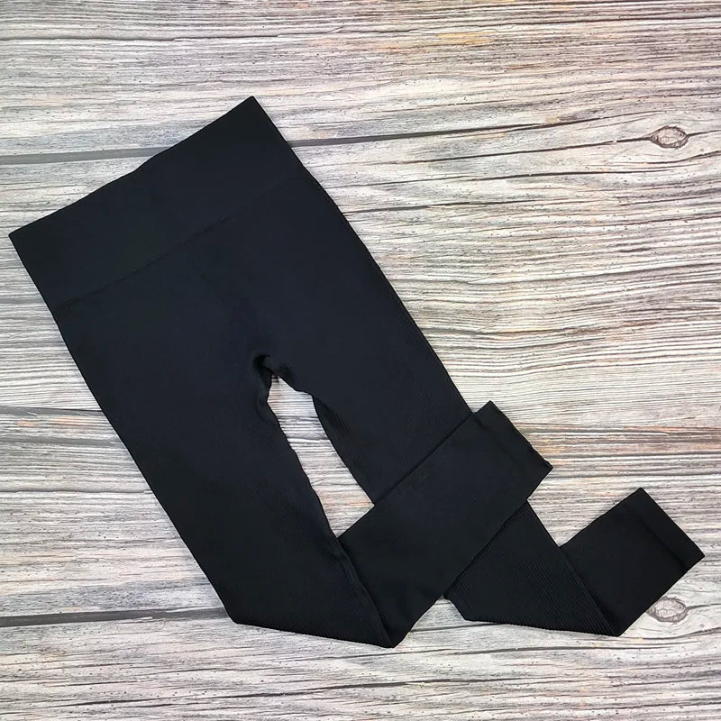 Ribbed Yoga Leggings Women Sports Pants Tights Seamless Sport Femme Gym Leggins Workout Fitness Pants Athletic Wear