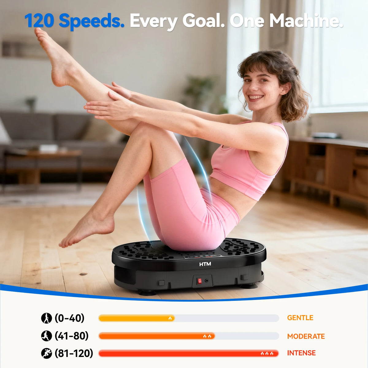 18''/20''/22'' Vibration Plate Fitness Multi-Function Vibration Trainer Whole Body Workout for Home Gym Muscle Relax Exercise