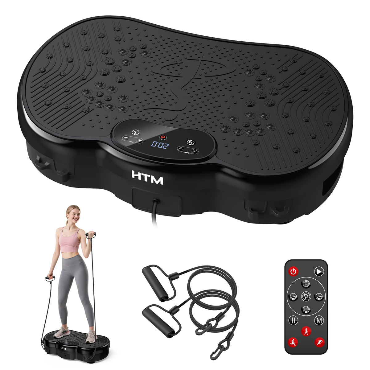 18''/20''/22'' Vibration Plate Fitness Multi-Function Vibration Trainer Whole Body Workout for Home Gym Muscle Relax Exercise