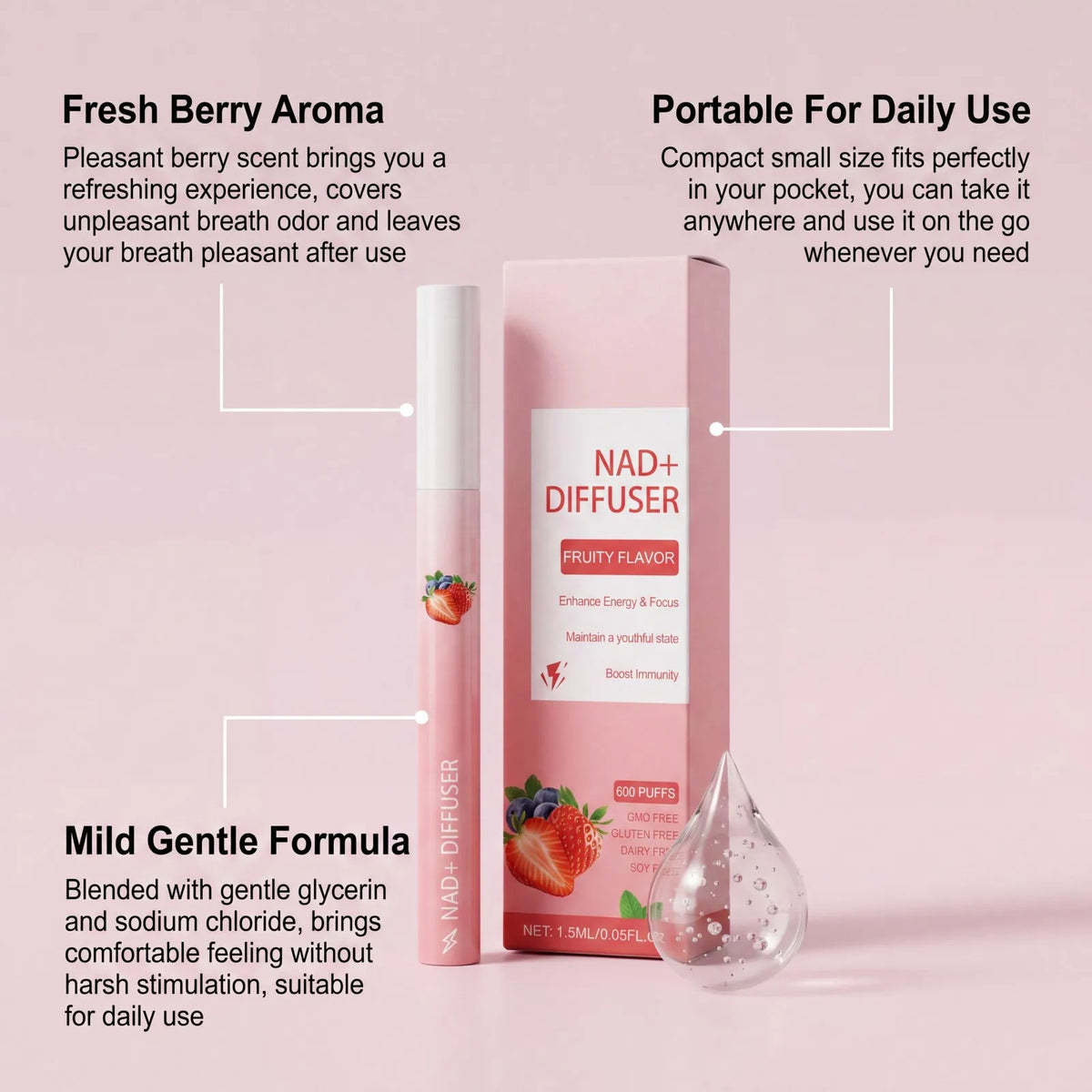 Herbal Energy Stick Aromatherapy Pen  Boost Focus Refresh Energy Stress Relief Calming Scent Portable Diffuser