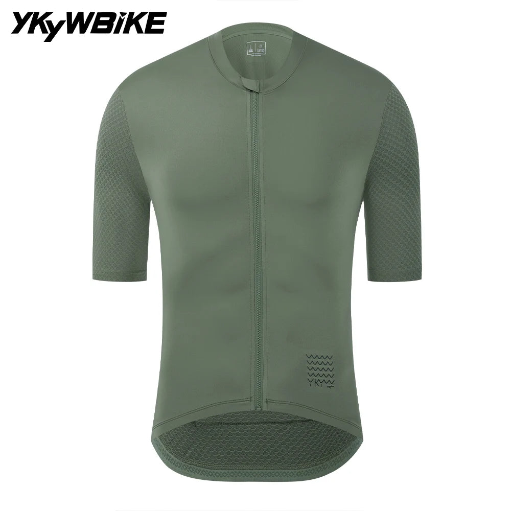 YKYWBIKE Man's Cycling Jersey Summer Road Bike Shirt Breathable Bicycle Jersey Short Sleeve UV Protection