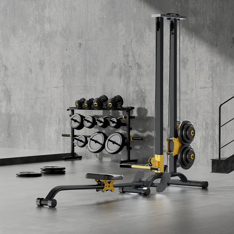 Rowing Machine Fitness Equipment, Exercise High Pull Stand Dumbbell Multifunctional Integrated Training Device, Smith Machine