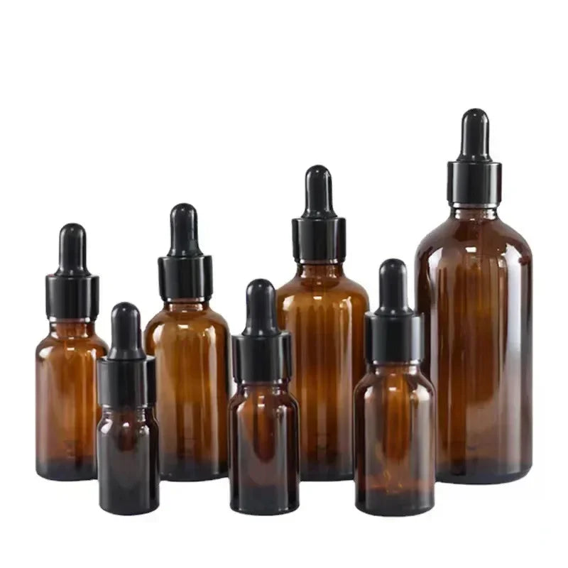 28pcs 15/30/50ml Golden Empty Dropper Bottle Essential Oil Glass Bottle Refillable Aromatherapy with Funnel Glass Eye Dropper