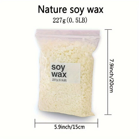 Soy Wax, Beeswax Pellets, 0.5/227G,Premium 100%, Suitable for Making Aromatherapy Candles, DIY Handmade Wax Mold Materials