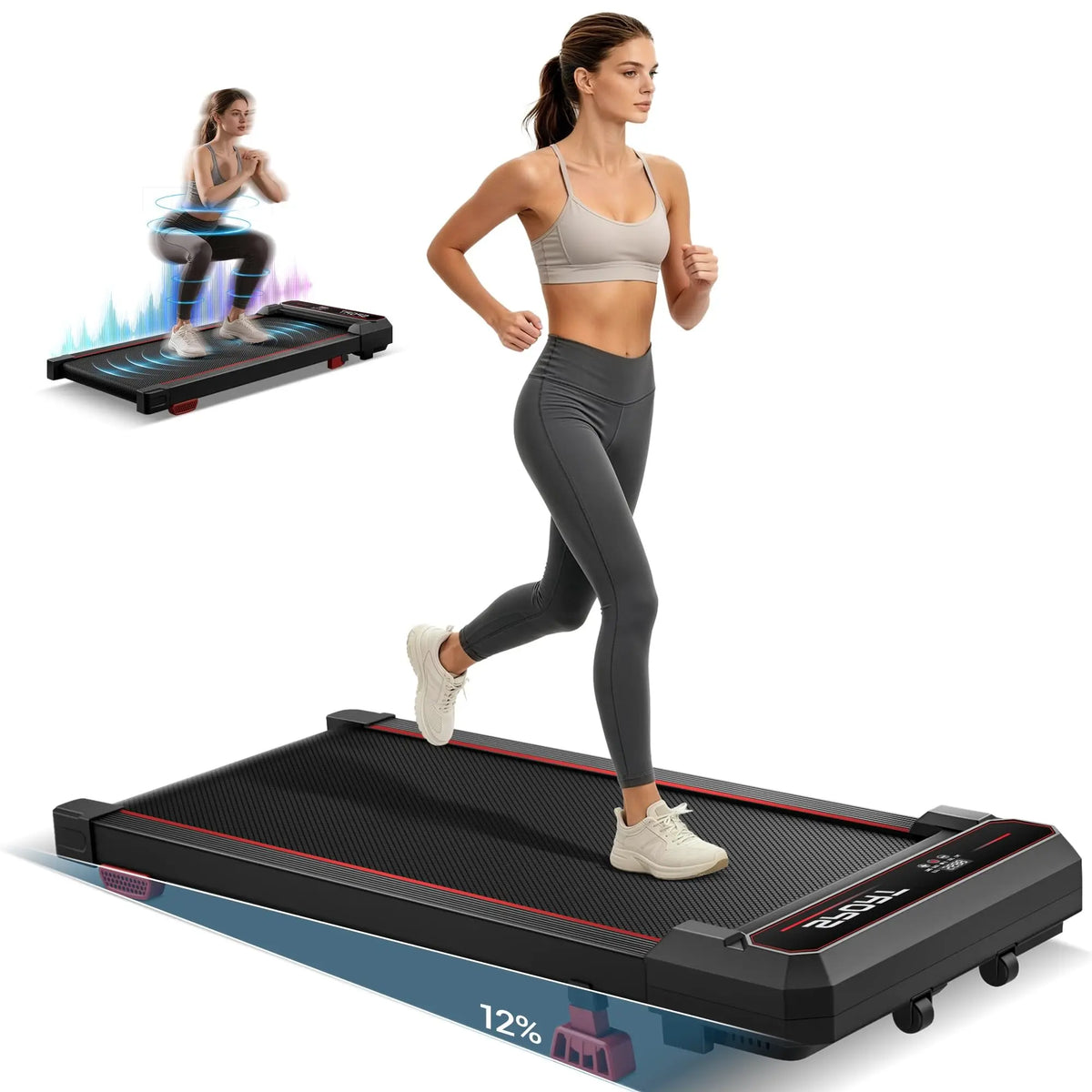 Walking Vibration Pad, 12% Incline Treadmills for Home