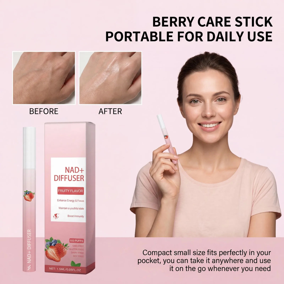 Herbal Energy Stick Aromatherapy Pen  Boost Focus Refresh Energy Stress Relief Calming Scent Portable Diffuser