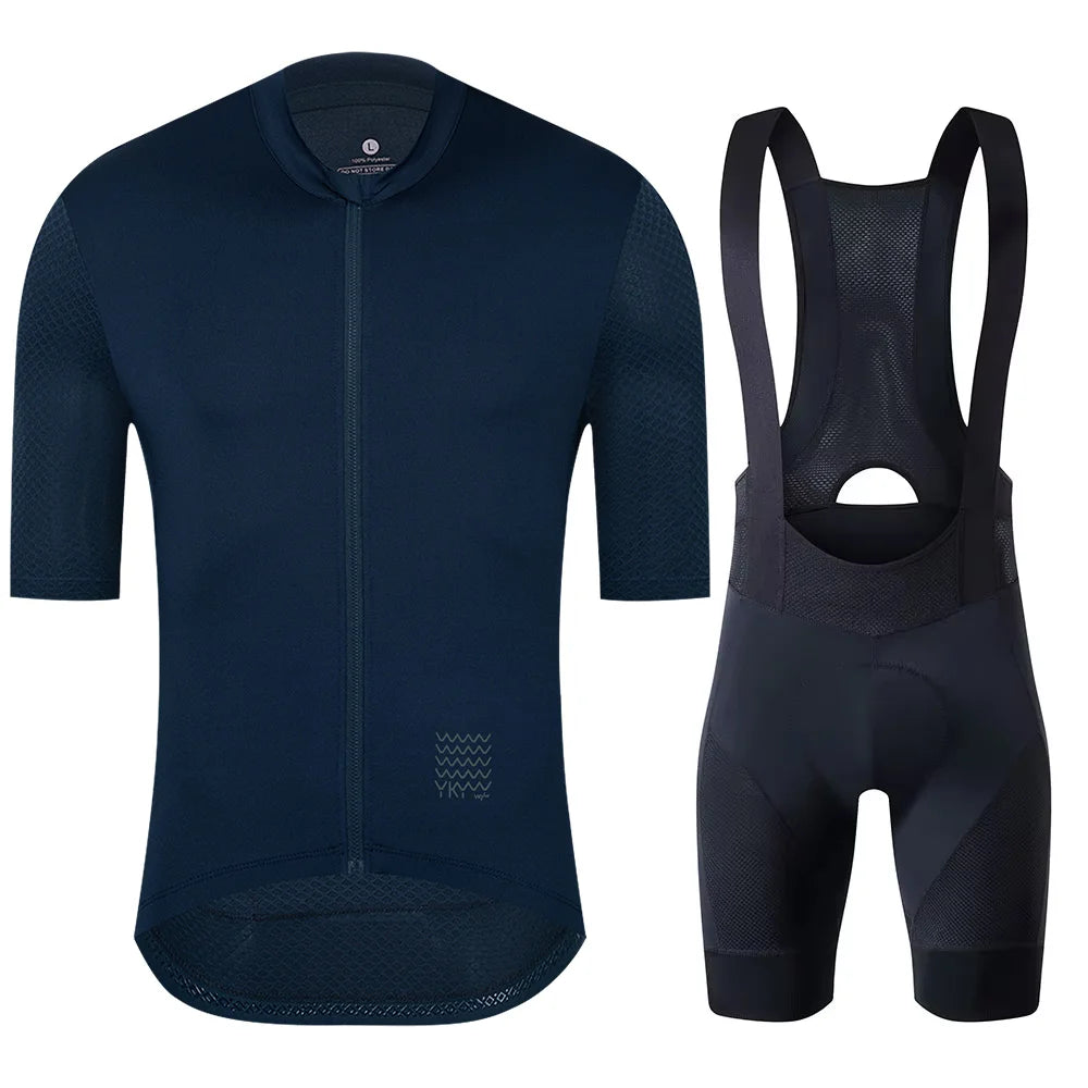 YKYWBIKE Men's Cycling Jersey Set Cycling Bib Shorts Classic MTB Kit Breathable Bike Clothes Bicycle Maillot Cycling Clothing