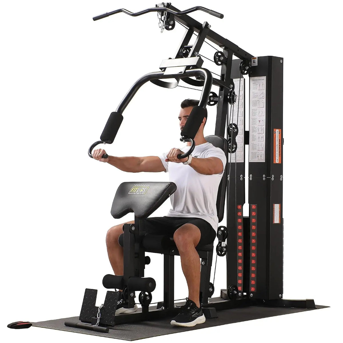 Multifunctional Home Gym Machine with Floor Mat, 160LBS Weights | – Strength Training Workout Station with 160-Pound, Custom