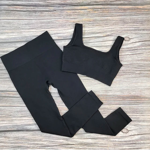 Ribbed Yoga Leggings Women Sports Pants Tights Seamless Sport Femme Gym Leggins Workout Fitness Pants Athletic Wear