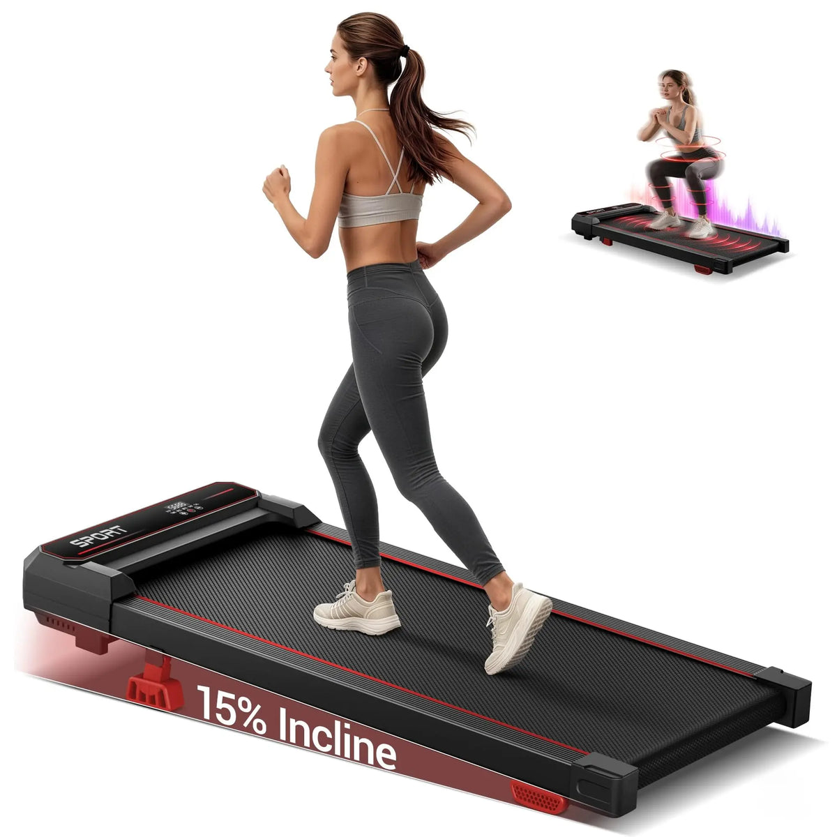 Walking Vibration Pad, 12% Incline Treadmills for Home