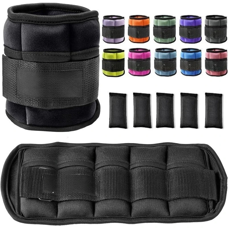 Adjustable Ankle Weights 1 Pair 2 4 6 8 10 Lbs Leg Weight Straps for Women Men, Weighted Ankle Weights Set for Gym,