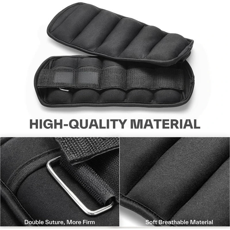Adjustable Ankle Weights 1 Pair 2 4 6 8 10 Lbs Leg Weight Straps for Women Men, Weighted Ankle Weights Set for Gym,