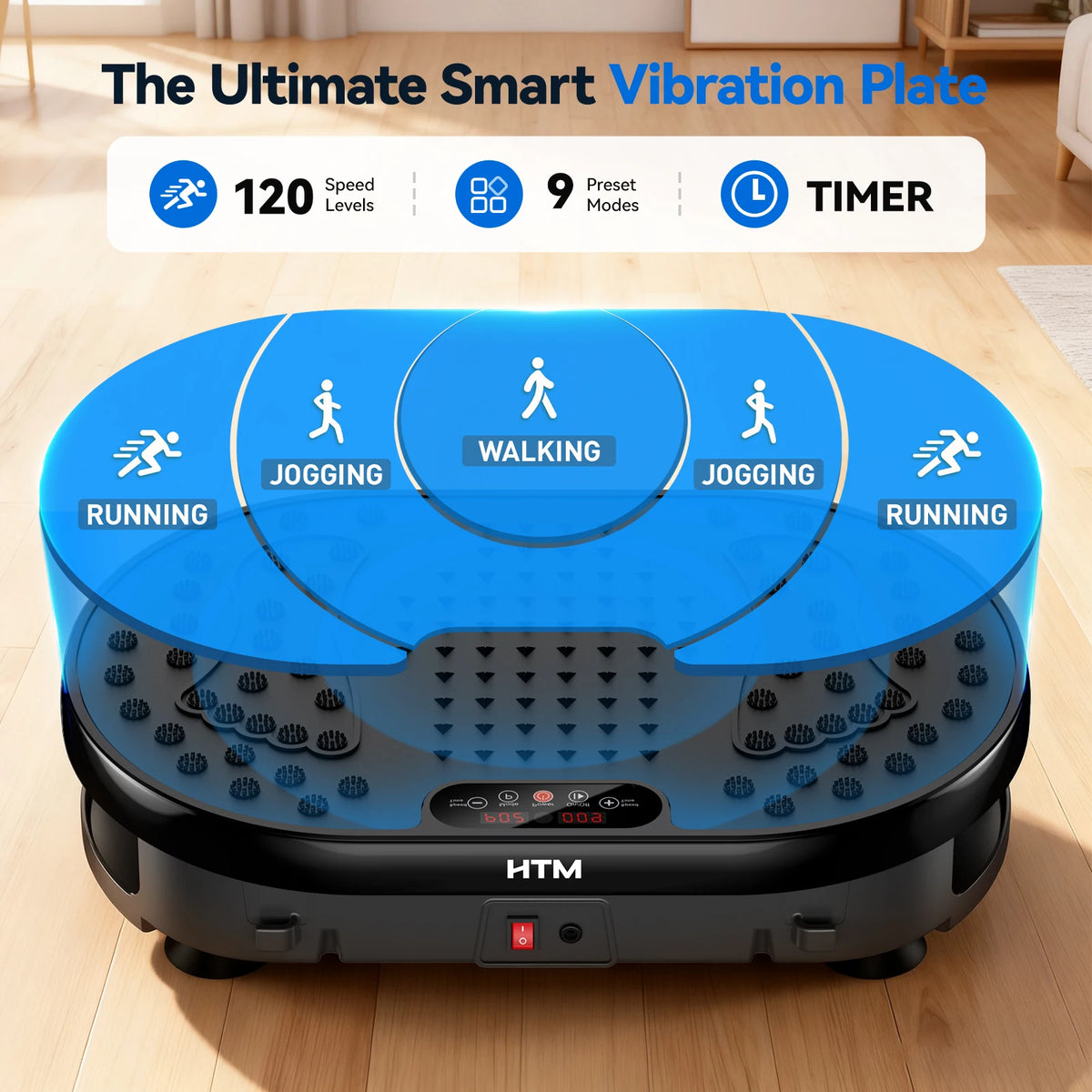 18''/20''/22'' Vibration Plate Fitness Multi-Function Vibration Trainer Whole Body Workout for Home Gym Muscle Relax Exercise