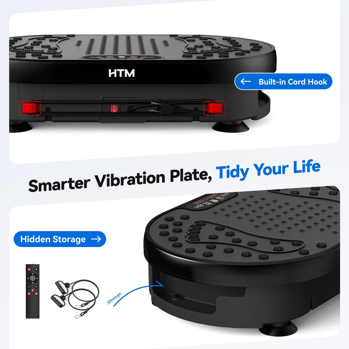 18''/20''/22'' Vibration Plate Fitness Multi-Function Vibration Trainer Whole Body Workout for Home Gym Muscle Relax Exercise